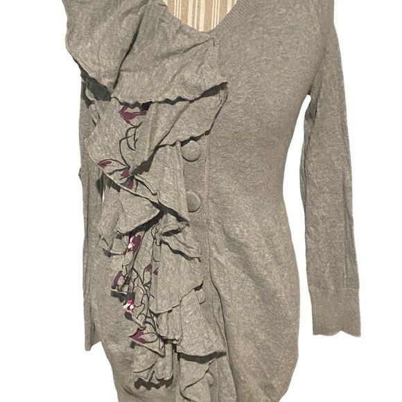 Moth size small ruffled accent cardigan excellent condition - Picture 1 of 4